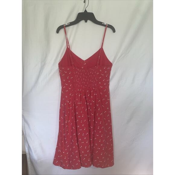Gap Pink White Floral Sundress Adj Straps Shirred Bodice Twirly Swirly Sz 2 EUC - Picture 2 of 9
